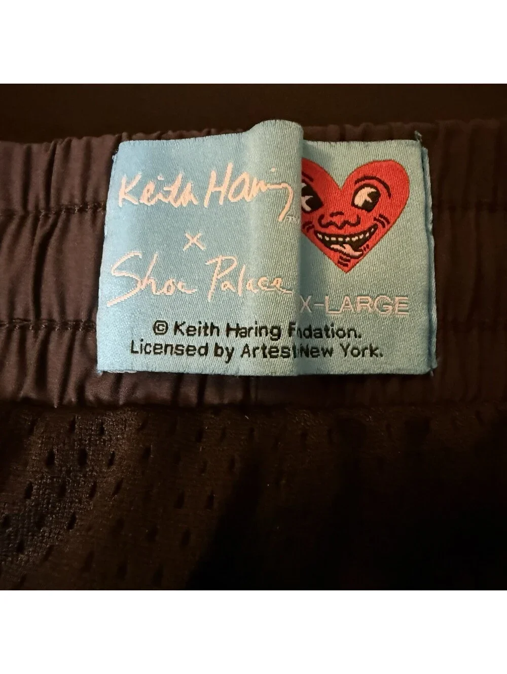 Keith Haring x Shoe Palace Men’s Swim Trunks XL Black Heart Logo Board Shorts